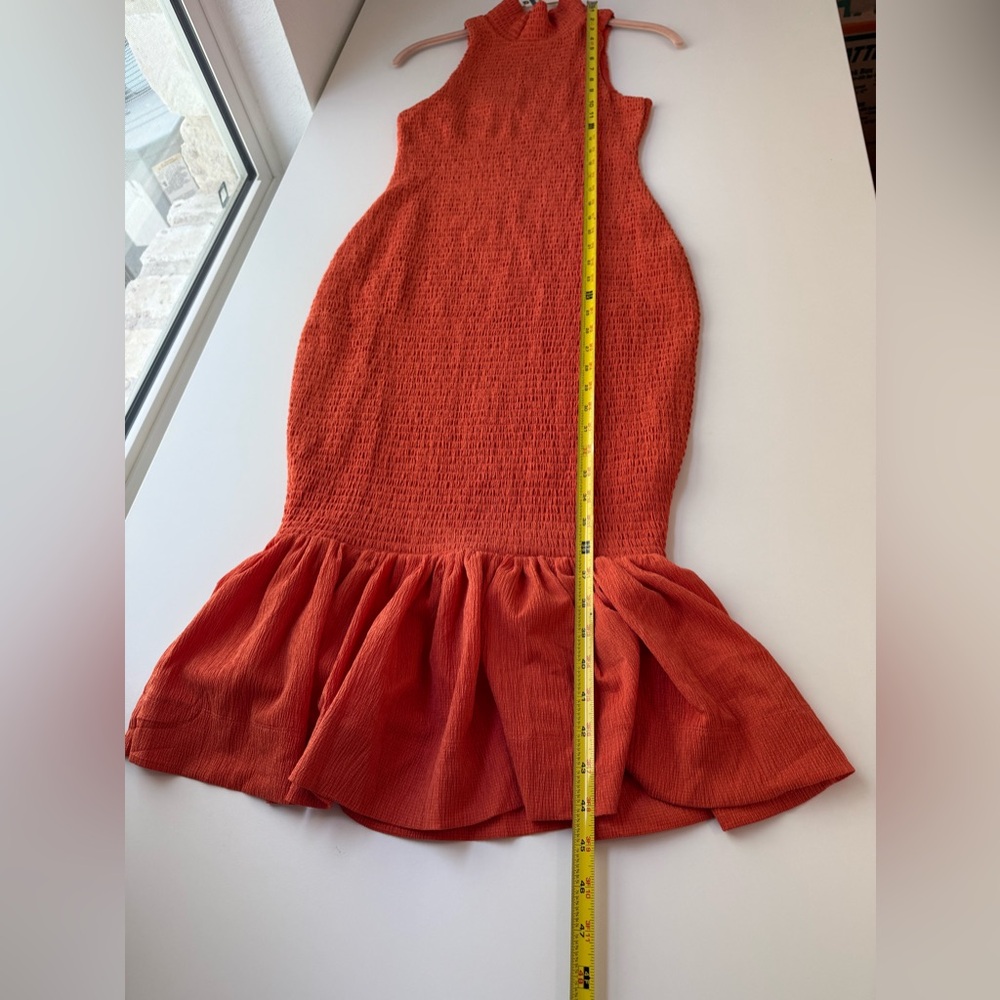 NWT Anthropologie Sleeveless Mock-Neck Textured Midi Dress
Orange Sz Small - Picture 14 of 14